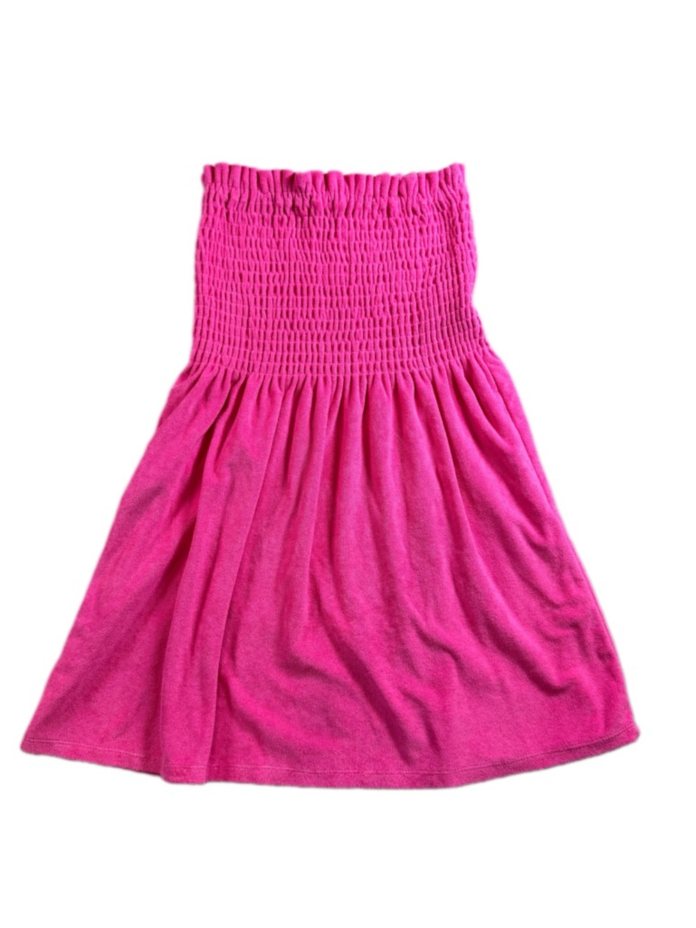 Aqua Swim Strapless Smocked Mini Dress in Hot Pink Size Small - Picture 3 of 8